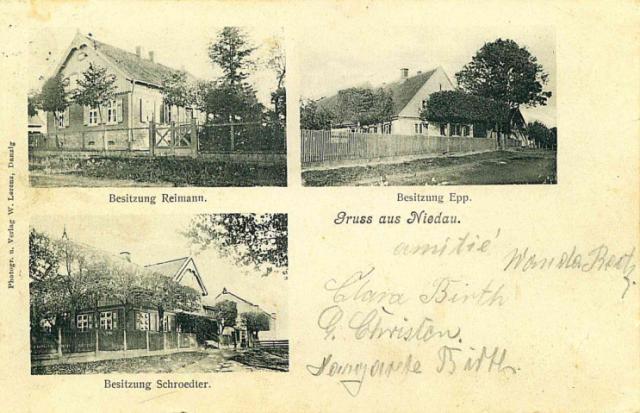 Die im Beitrag beschriebene Ansichtskarte aus Niedau, versandt 1905